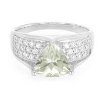 Green Amethyst Silver Ring