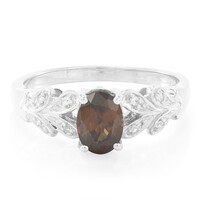 Chocolate Zircon Silver Ring