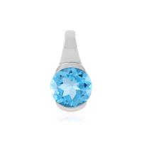 Swiss Blue Topaz Silver Pendant