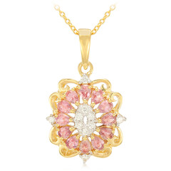18K Unheated Padparadscha Sapphire Gold Necklace (AMAYANI)