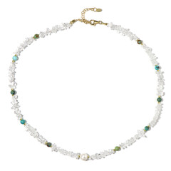 White Quartz Silver Necklace (Riya)