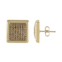 9K I2 Champagne Diamond Gold Earrings (de Melo)