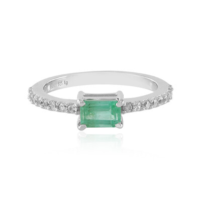 Colombian Emerald Silver Ring