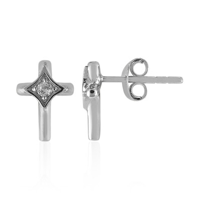 White Topaz Silver Earrings