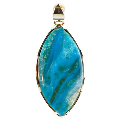 Blue Atacama Opal Silver Pendant