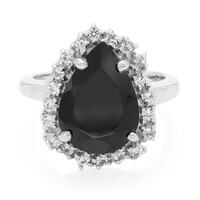 Black Spinel Silver Ring