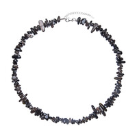 Silver Sheen Obsidian Silver Necklace