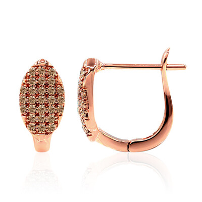 9K SI1 Argyle Rose De France Diamond Gold Earrings (Annette)