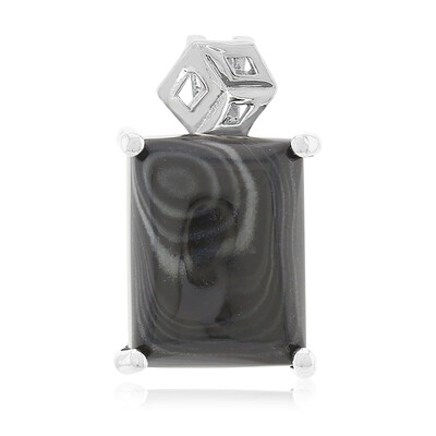 Psilomelane Silver Pendant