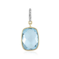 9K Sky Blue Topaz Gold Pendant