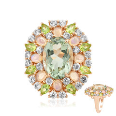 Green Amethyst Silver Ring