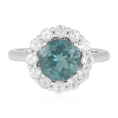 Belgian Teal Fluorite Silver Ring
