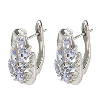 Tanzanite Silver Earrings