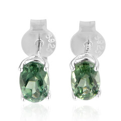 Chrome Apatite Silver Earrings