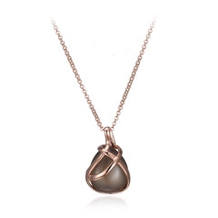 Grey Agate Silver Necklace
