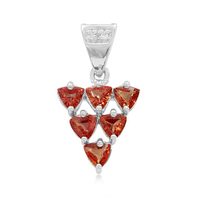Sunset Ruby Silver Pendant