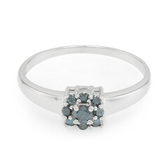 Fancy Diamond Silver Ring