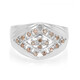 Fancy Diamond Silver Ring