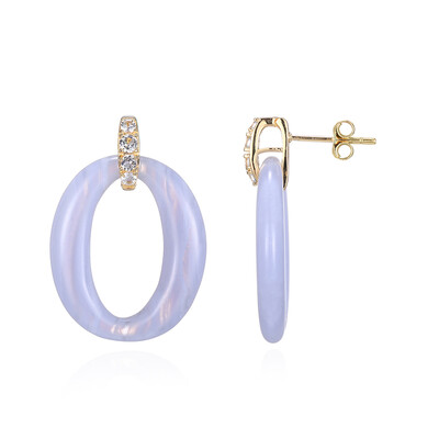 Purple agate Silver Earrings