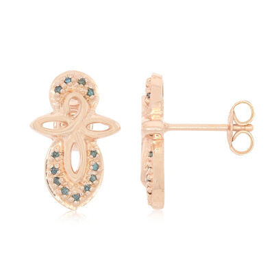 Fancy Diamond Silver Earrings