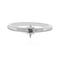 I3 Blue Diamond Silver Ring