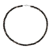 Silver Obsidian Silver Necklace