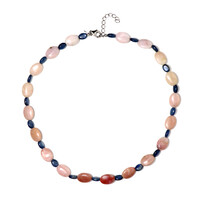 Pink Opal Silver Necklace