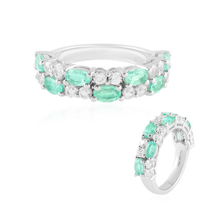 Colombian Emerald Silver Ring