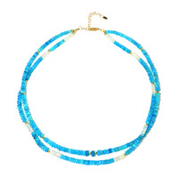 Blue Ethiopian Opal Silver Necklace (Riya)