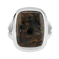 Golden Pietersite Silver Ring