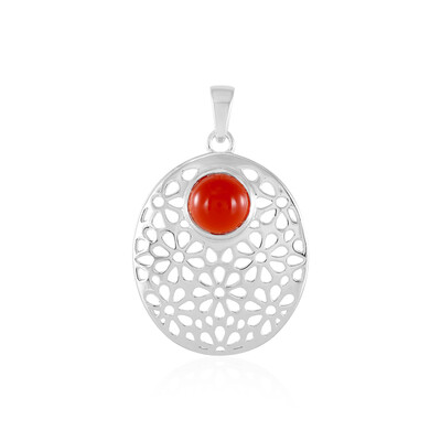Red Onyx Silver Pendant