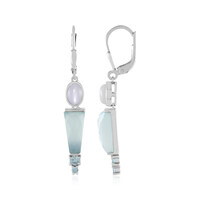 Aqua Chalcedony Silver Earrings (KM by Juwelo)