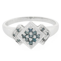 Fancy Diamond Silver Ring