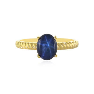 Blue Star Sapphire Silver Ring