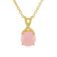 Pink Opal Silver Necklace