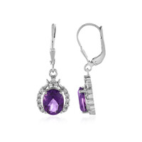 Siberian Amethyst Silver Earrings