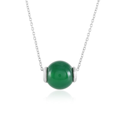 Green Onyx Silver Necklace
