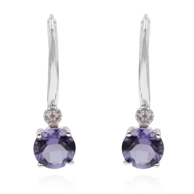 Blueberry Quartz Silver Earrings