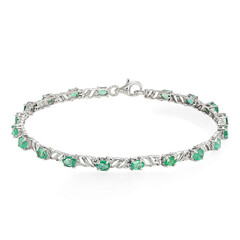 Zambian Emerald Silver Bracelet