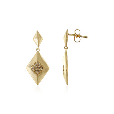 I3 Brown Diamond Silver Earrings