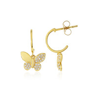 I2 (J) Diamond Silver Earrings