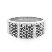 Black Spinel Silver Ring