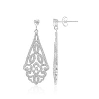 White Topaz Silver Earrings