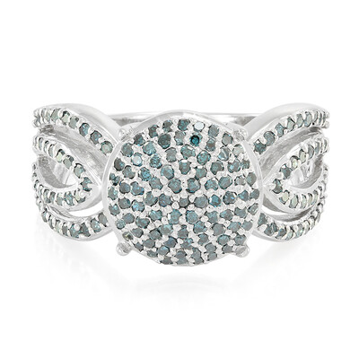 Fancy Diamond Silver Ring