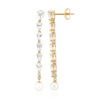 White Topaz Silver Earrings