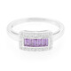 Unheated Ceylon Purple Sapphire Silver Ring
