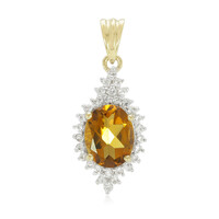 Cognac Quartz Silver Pendant