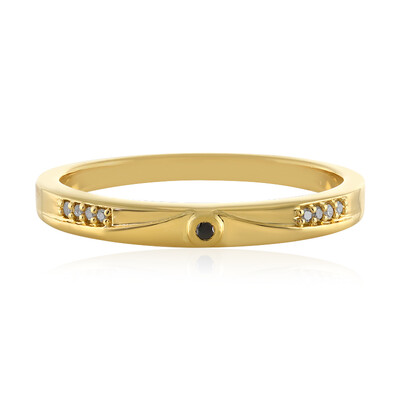 Black Diamond Silver Ring