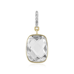 9K White Topaz Gold Pendant