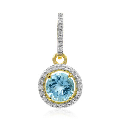 9K Santa Maria Aquamarine Gold Pendant